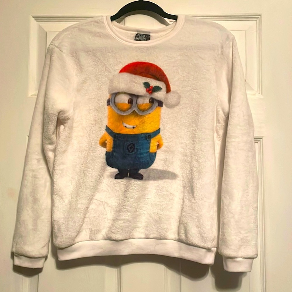Small White Soft Minion Long Sleeve Shirt